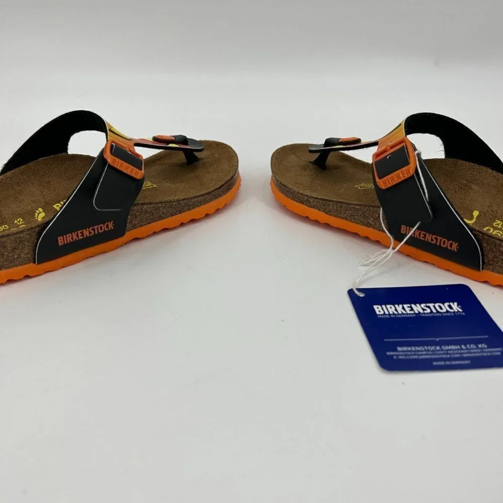 NIB BIRKENSTOCK Kids Gizeh Orange Halloween Pumpkin Sandals Shoes Size 30 / 12